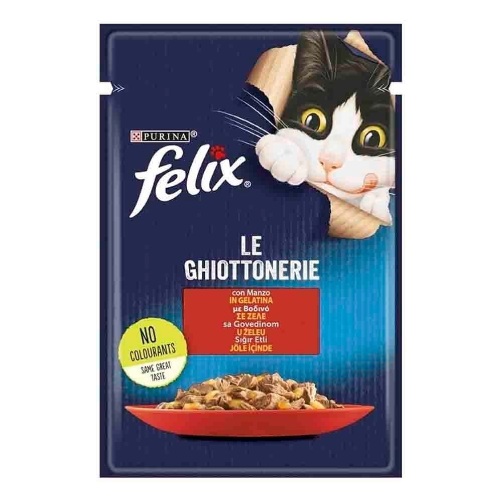 Felıx%20Kedı%20Jöle%20Içınde%20Sıgır%20Etlı%20Pouch%2085%20Gr