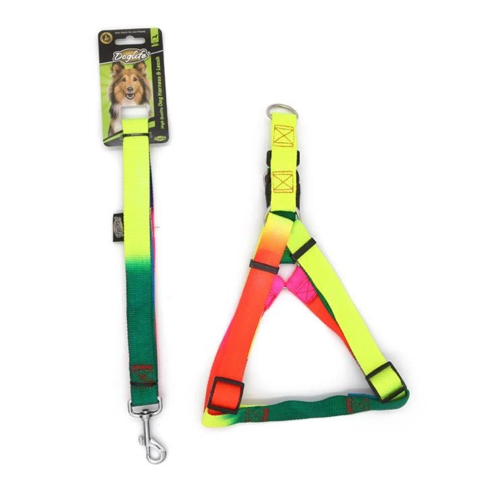 DogLife%20Gökkuşağı%20Göğüs%20Tasması%20Ve%20Gezdirmesi%202,5cm