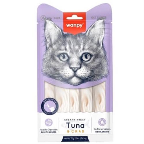 Wanpy%20Tuna%20Sindirim%20Destekleyici%20Likid%20Kedi%20Ödülü%205x14gr