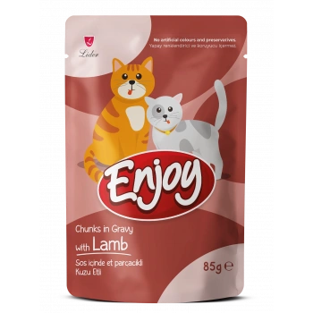 Enjoy%20Pouch%20Kuzu%20Etli%20Yaş%20Kedi%20Maması%2085%20Gr