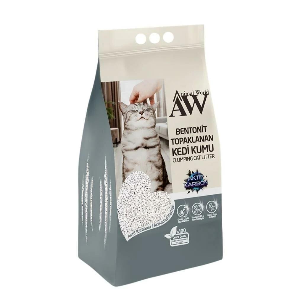 Animal%20World%20Aktif%20Karbonlu%20Bentonit%20Topaklanan%20Kedi%20Kumu%2010%20Lt