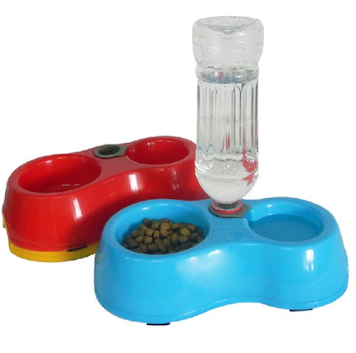 Kedi%20ve%20Köpek%20İkili%20Plastik%20Pet%20Şişe%20Girişli%20Mama%20Ve%20Su%20Kabı