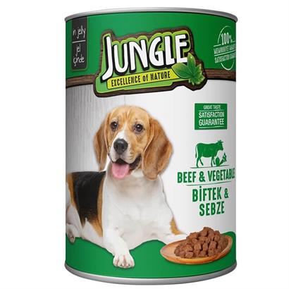 Jungle%20Köpek%20Biftekli%20Sebzeli%20Konserve%20415%20Gr