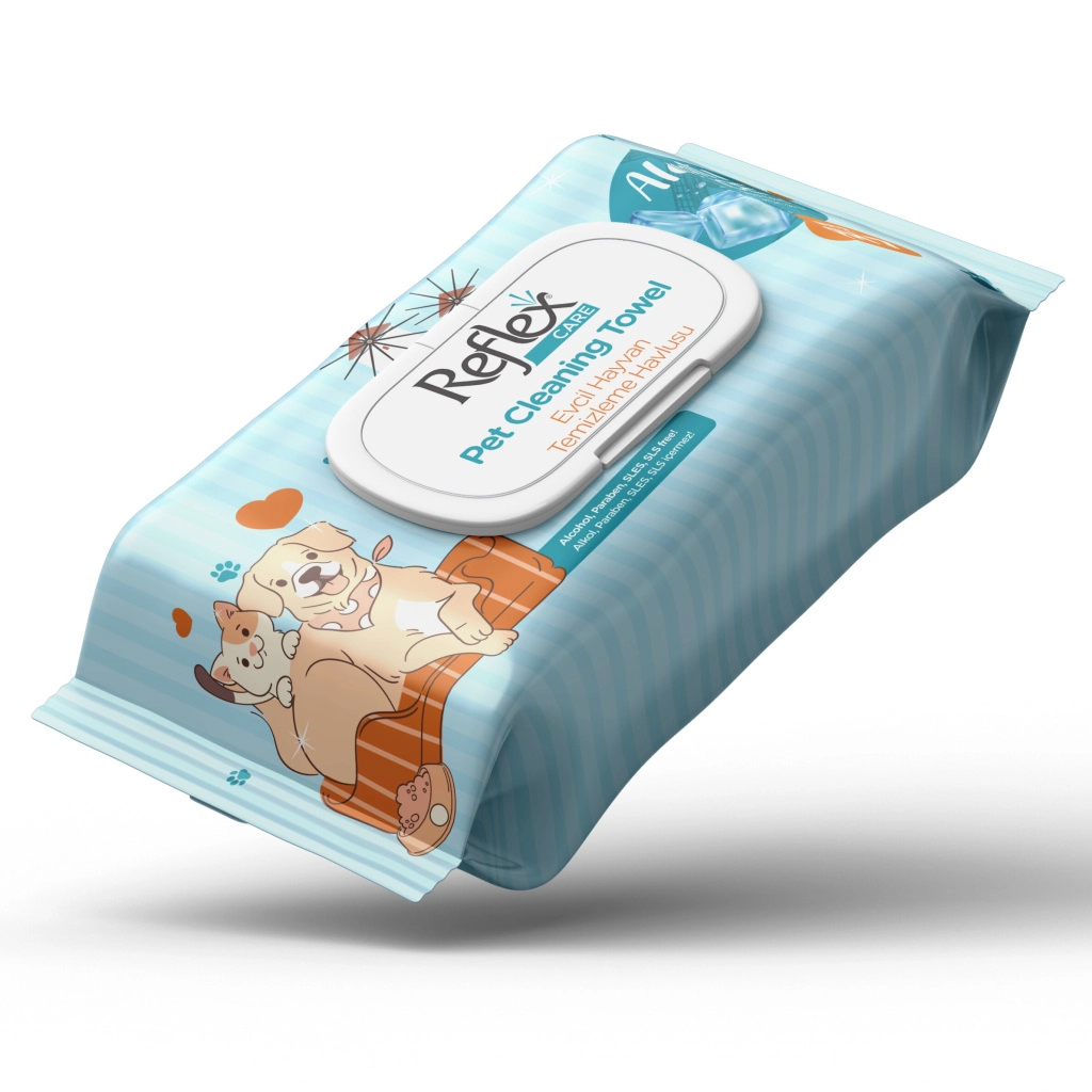 Reflex%20Care%20Alaçatı%20Ice%20Kokulu%20Kedi%20ve%20Köpekler%20Temizleme%20Mendili%20(50’li)