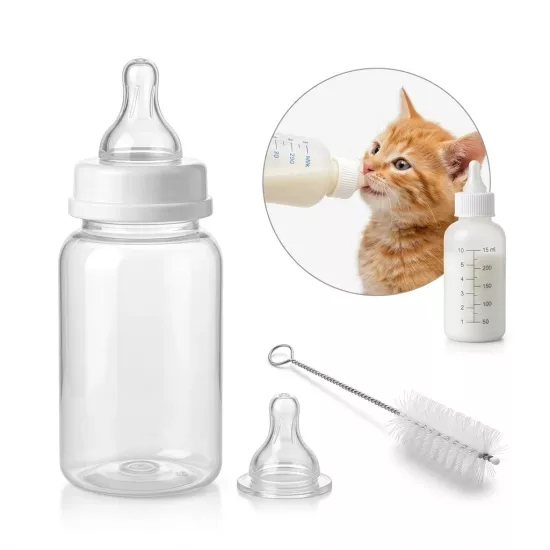 Yavru Kedi Biberonu Seti Fırçalı ve Ekstra Emzikli