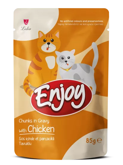 Enjoy Pouch Tavuklu Yaş Kedi Maması 85 Gr