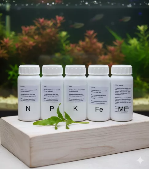 Akvaryum Sıvı Bitki Gübresi Seti 5’li N-P-K-ME-Fe