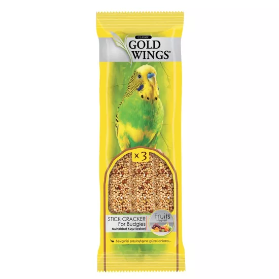 Gold Wings Muhabbet Kuşu Krakeri Meyveli 3 lü