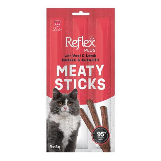 Reflex Plus Kedi Ödül Stick Biftek & Kuzulu 3x5 Gr