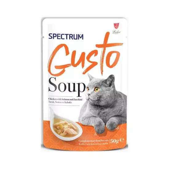 Spectrum Gusto Kedi Çorbası Tavuklu, Somonlu ve Kabaklı 50 Gr