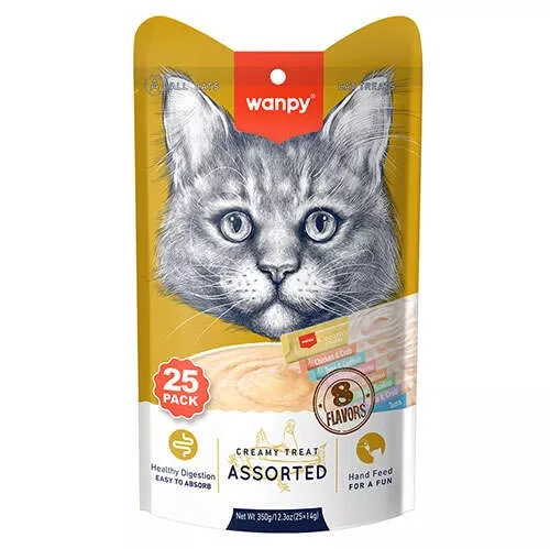 Wanpy Karışık Lezzetli Sıvı Kedi Ödülü 25X14 gr