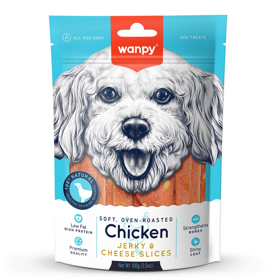 Wanpy%20Yumuşak%20Tavuk%20&%20Peynir%20Dilimleri%20100G%20Köpek%20Ödülü